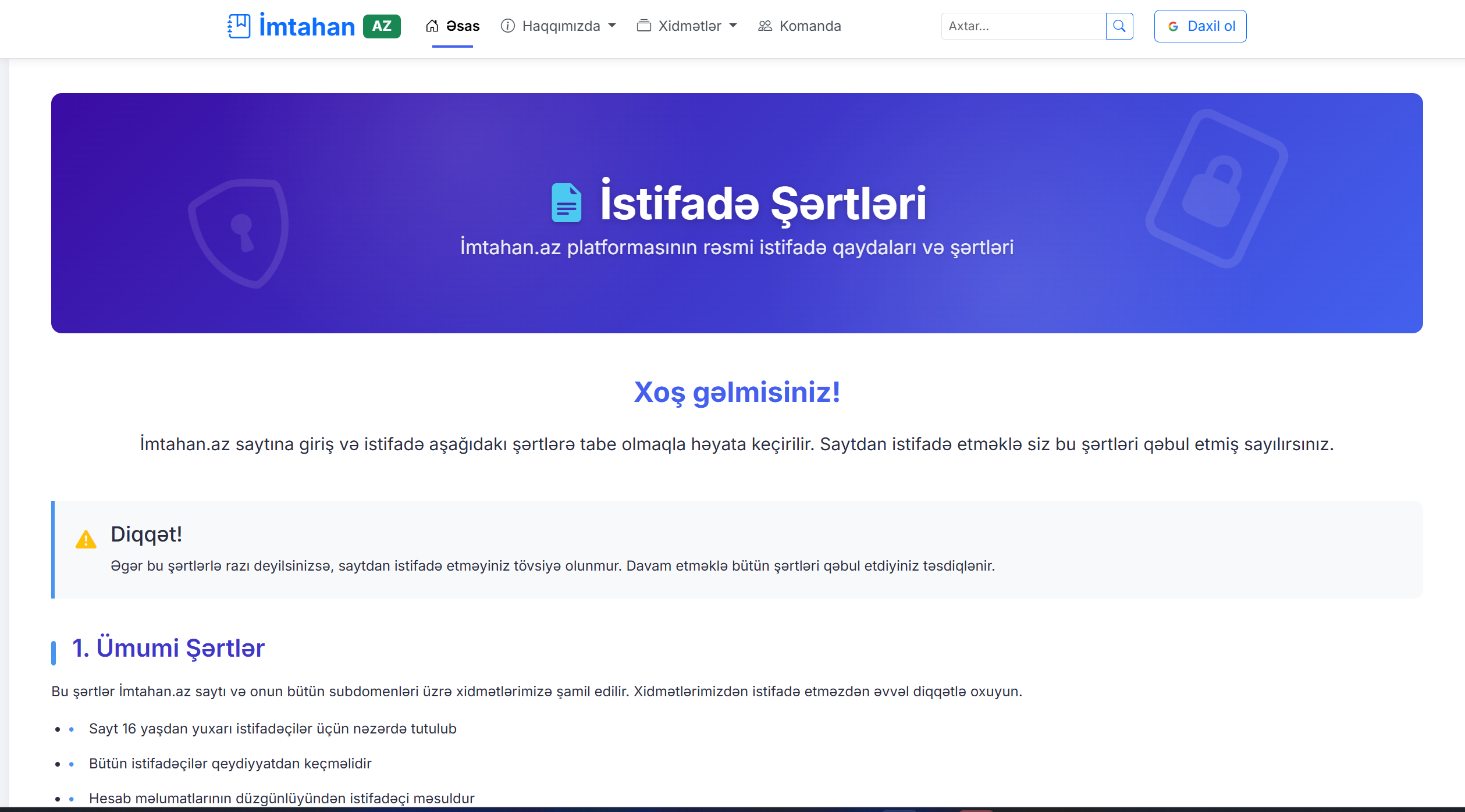 İmtahan Sistemi Layihəsi